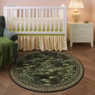 Alfombra redonda vintage 5ft antideslizante para dormitorio baño