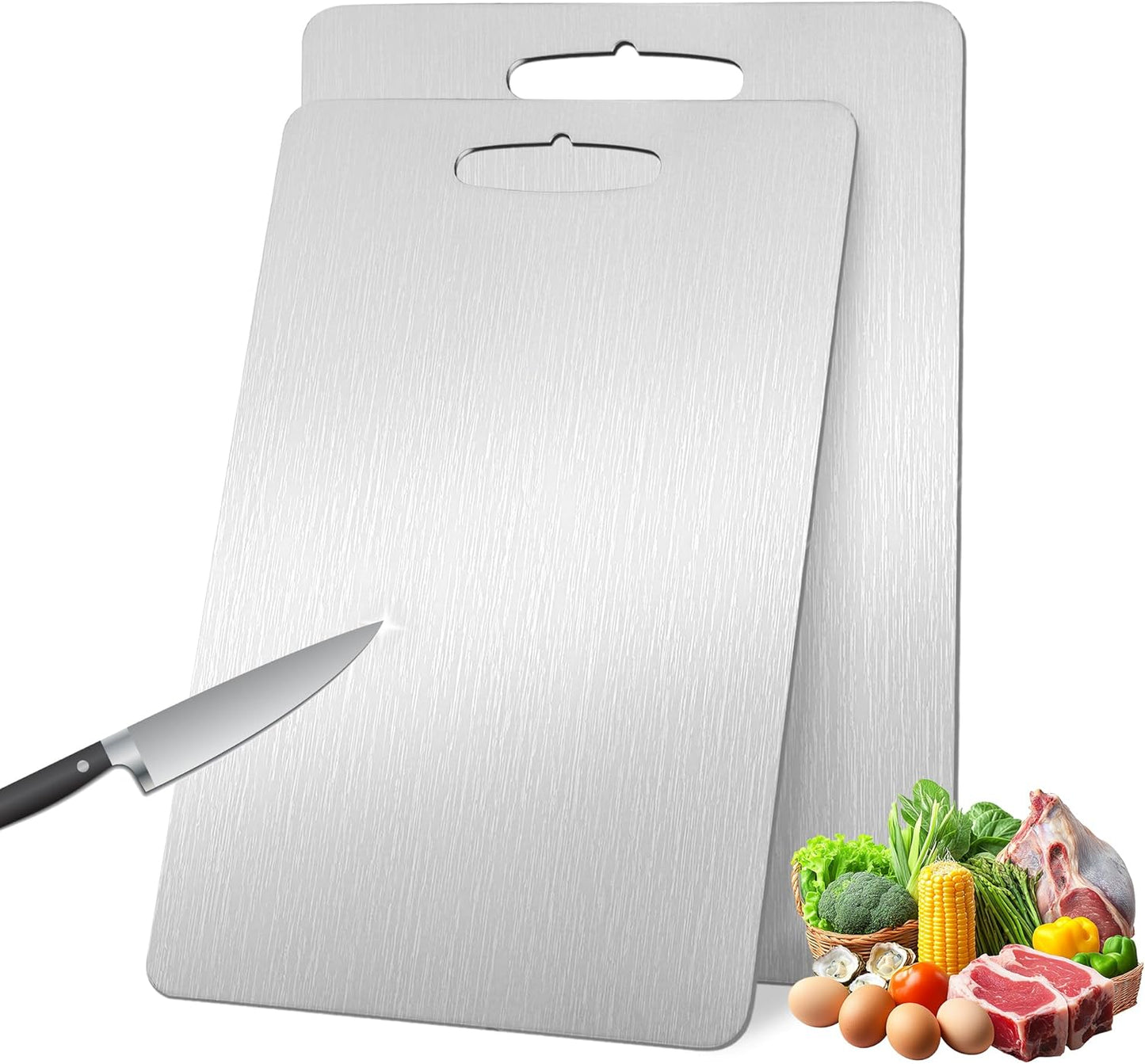 Tablas cortar titanio 100% puro para cocina doble cara 18x12