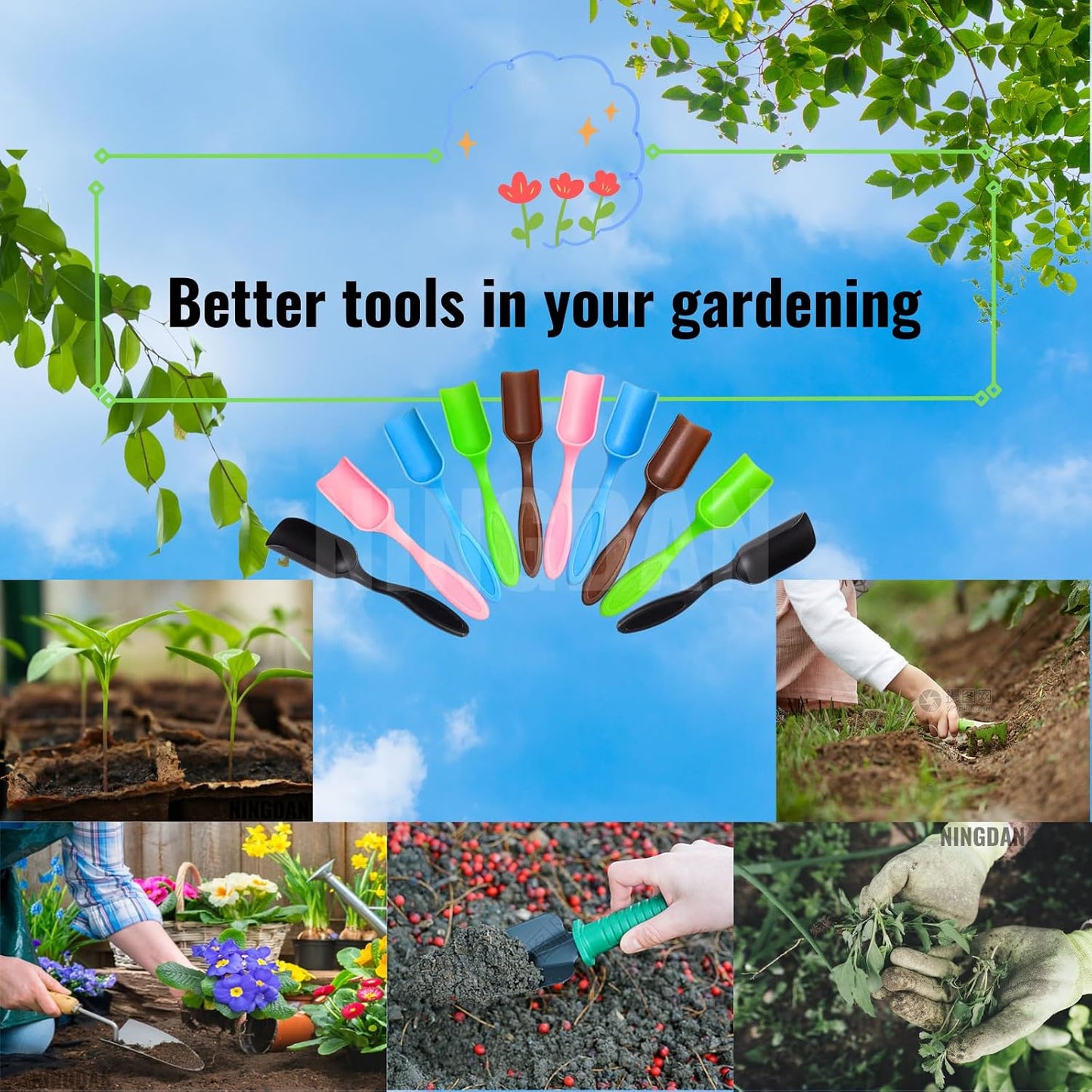 10 Pzas Palas Plástico Jardinería para Suculentas y Flores