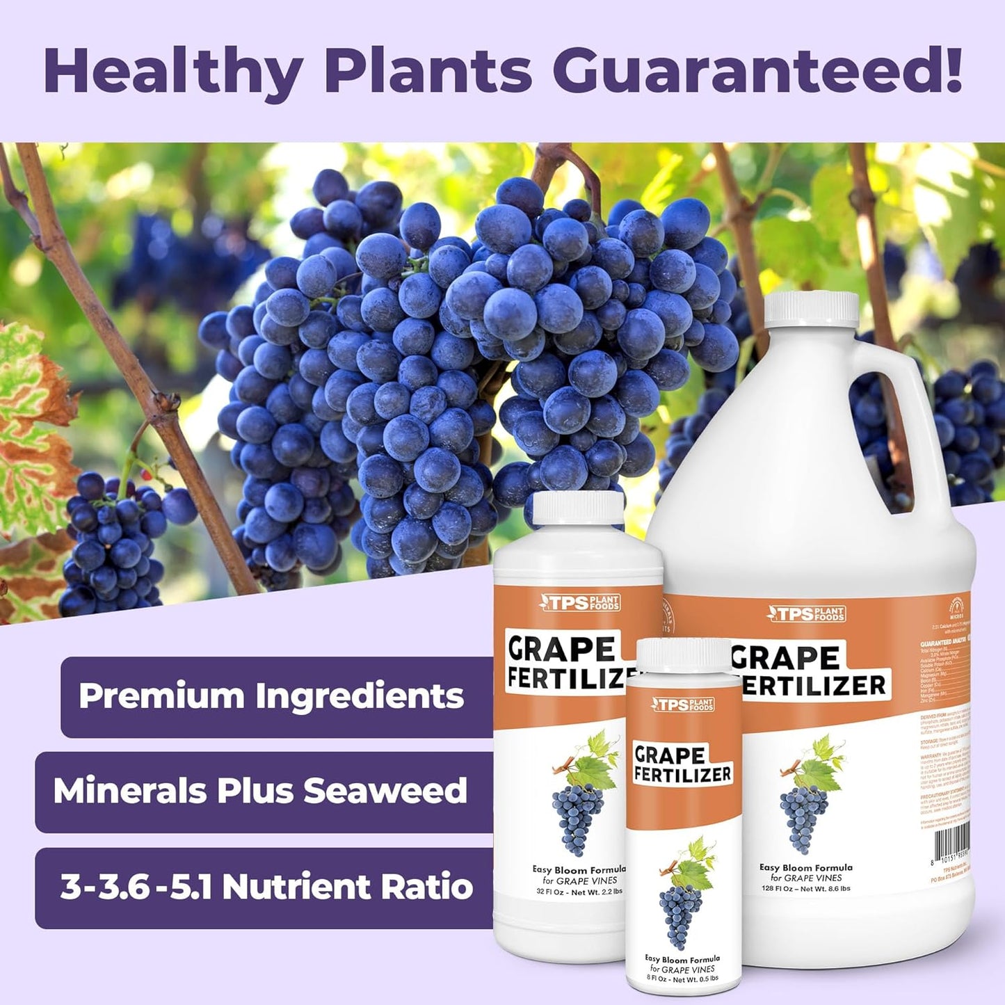 Fertilizante líquido para uva 8oz vides fuertes