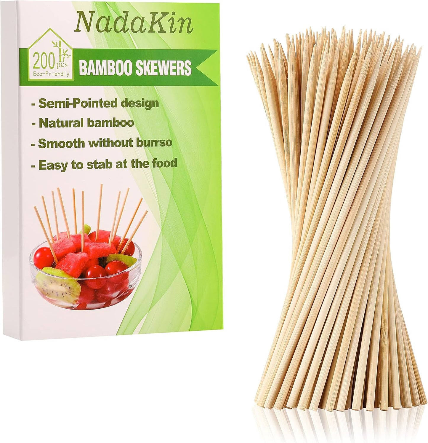 1000 Pinchos Bambú 6pulg para Aperitivos Kebabs Barbacoa