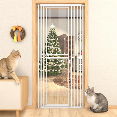 Puerta gatos alta 78.74pulg ajustable 28-37pulg