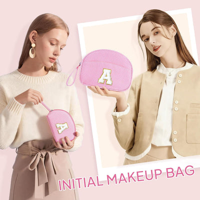 Bolsa maquillaje con inicial Rosa regalo mujer niña mamá