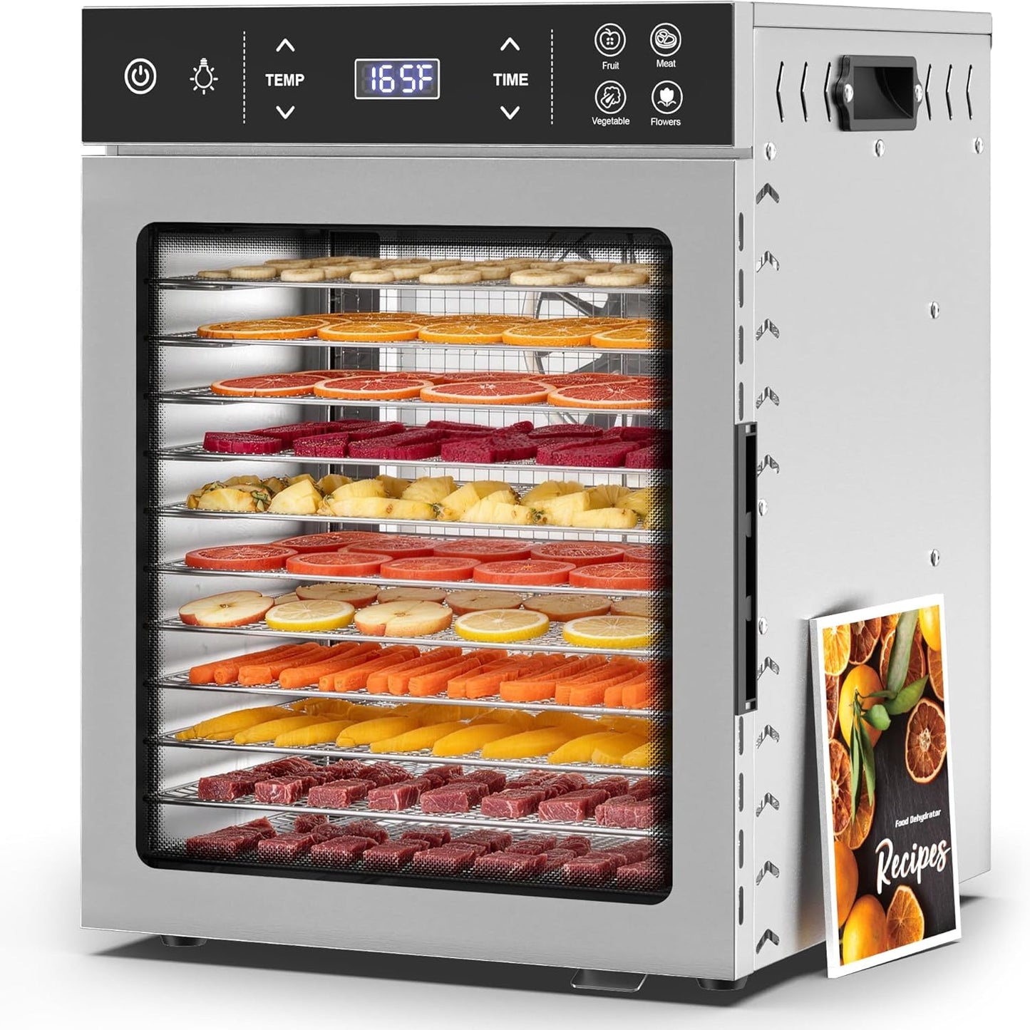 Deshidratador de alimentos Suteck 12 bandejas acero inoxidable 800 W