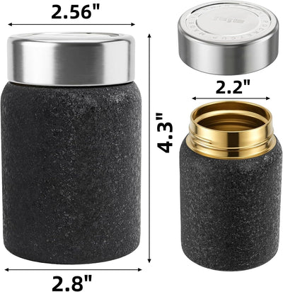Paquete de 2 mini botellas de agua de acero inoxidable aisladas