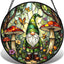 Atrapasoles colgante vitral con hongo y mariposa