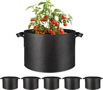 5 Pzas Bolsas Cultivo 10gal Tela No Tejida con Asas