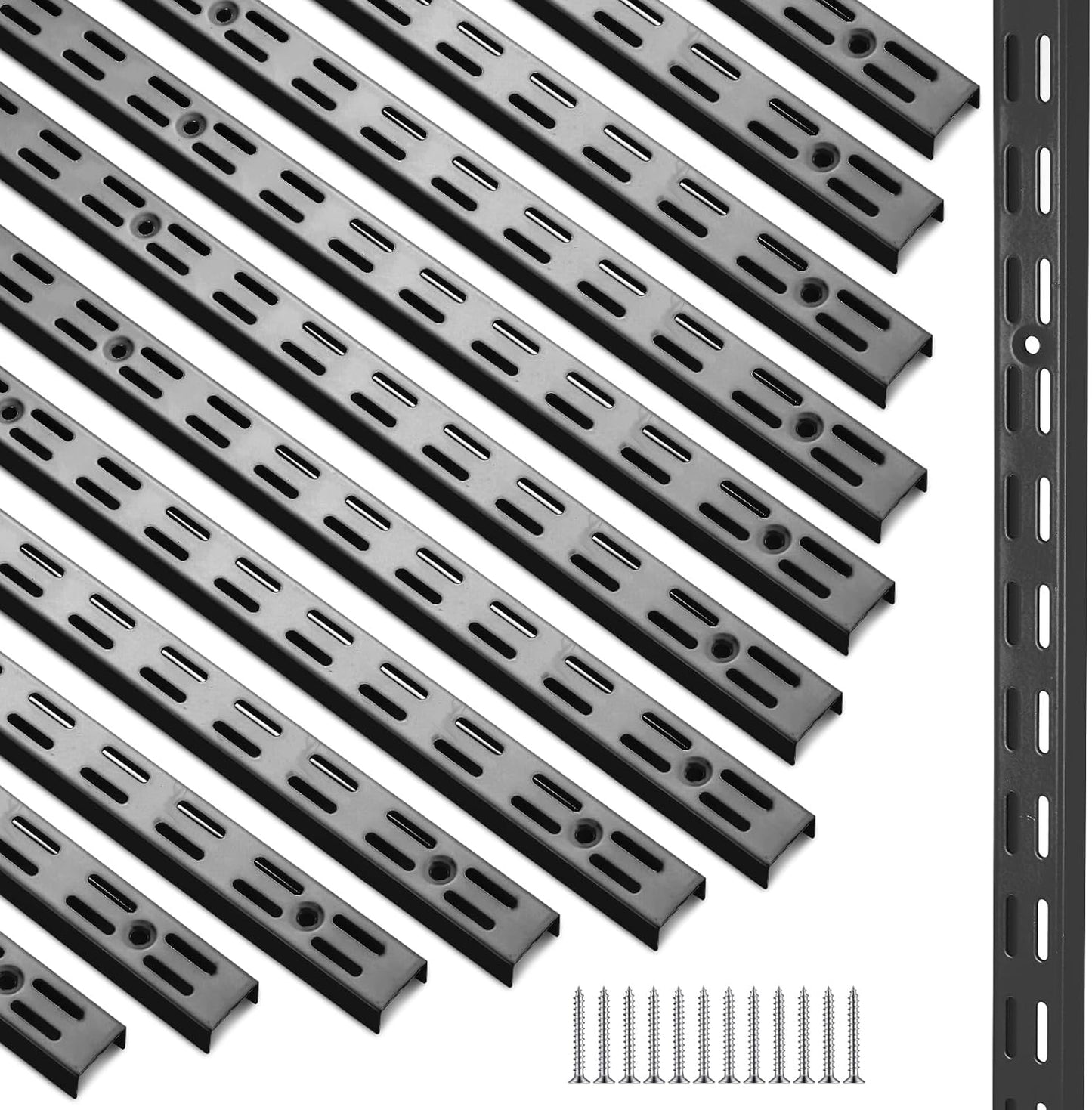 12 Pzas Estante Pared 25pulg Soporte Doble Riel Resistente