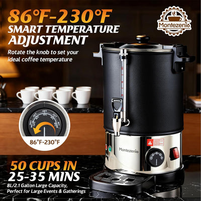 Urna Café Comercial 1500W Acero Inox 304 Control Temperatura