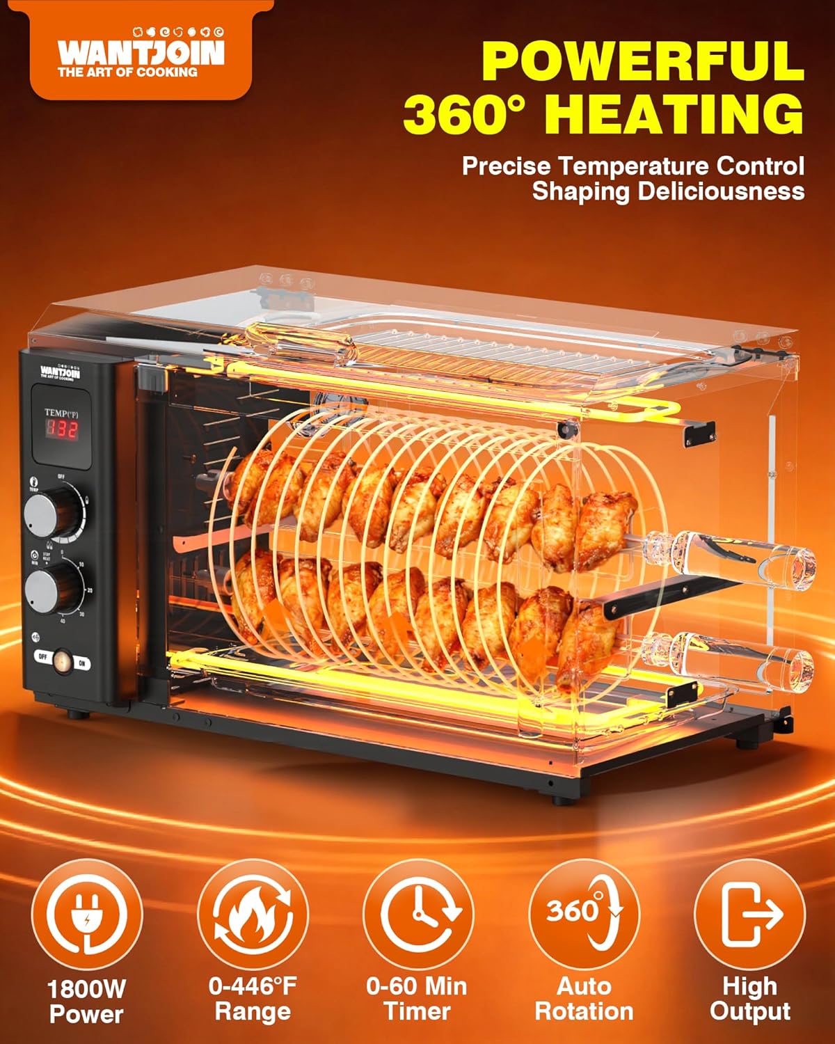 Horno Asador 3en1 37qt Rejilla Rotación Automática