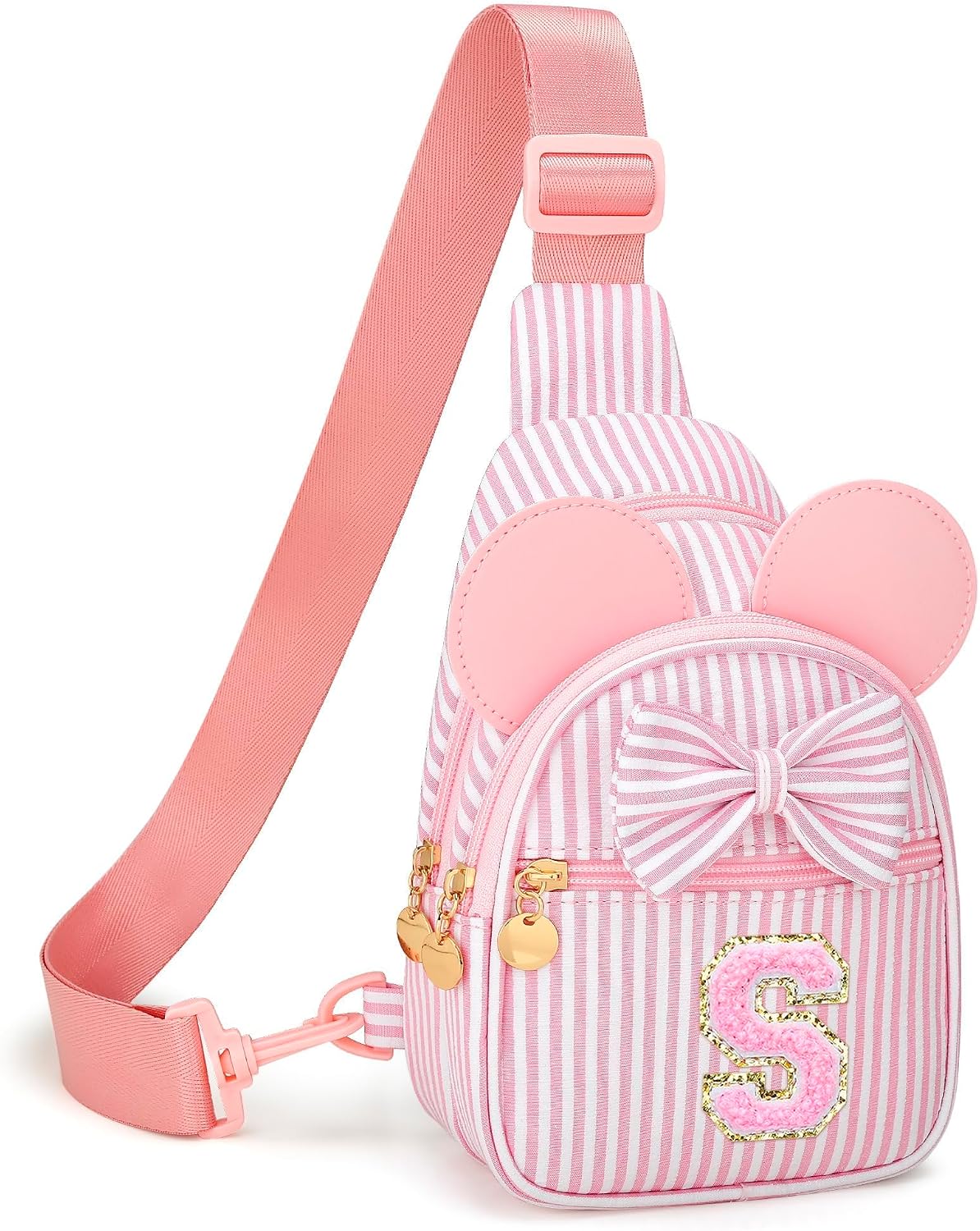 Riñoneras personalizadas con iniciales bandolera rosa small