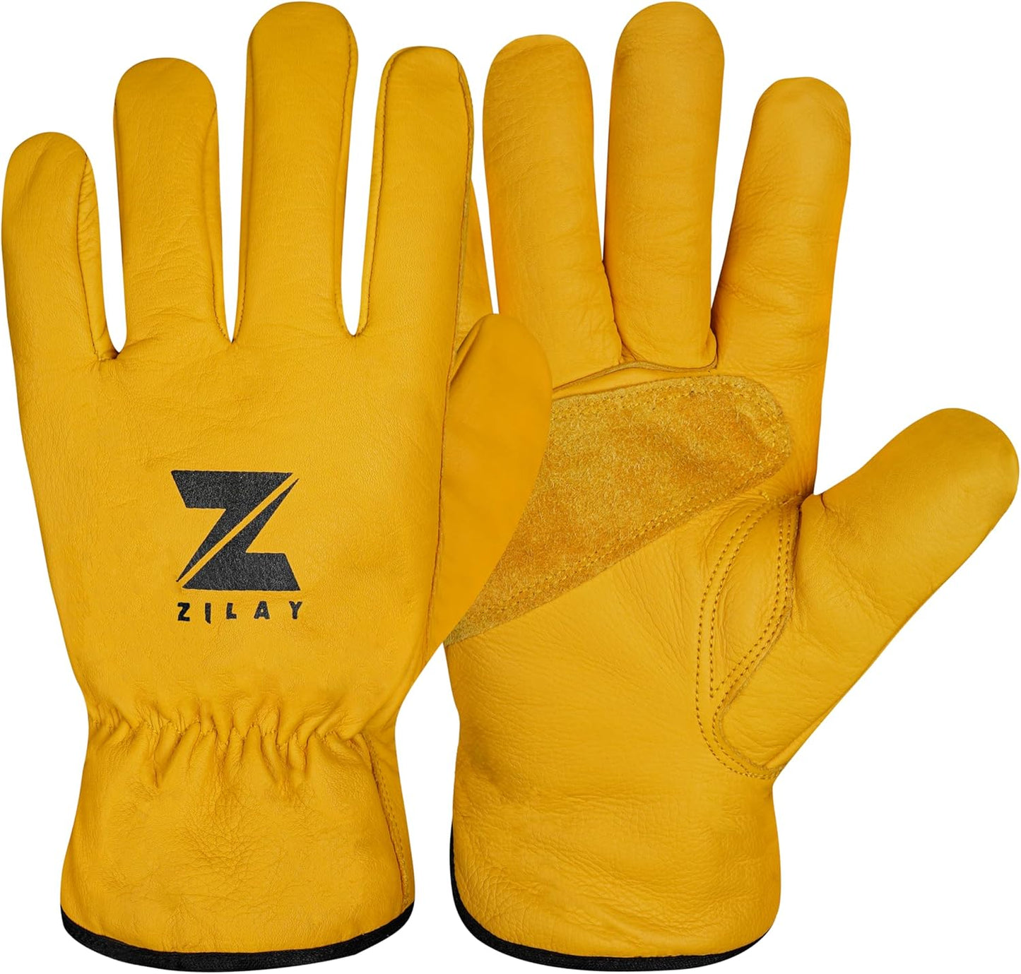 Guantes seguridad cuero vaca grano resistente jardinería