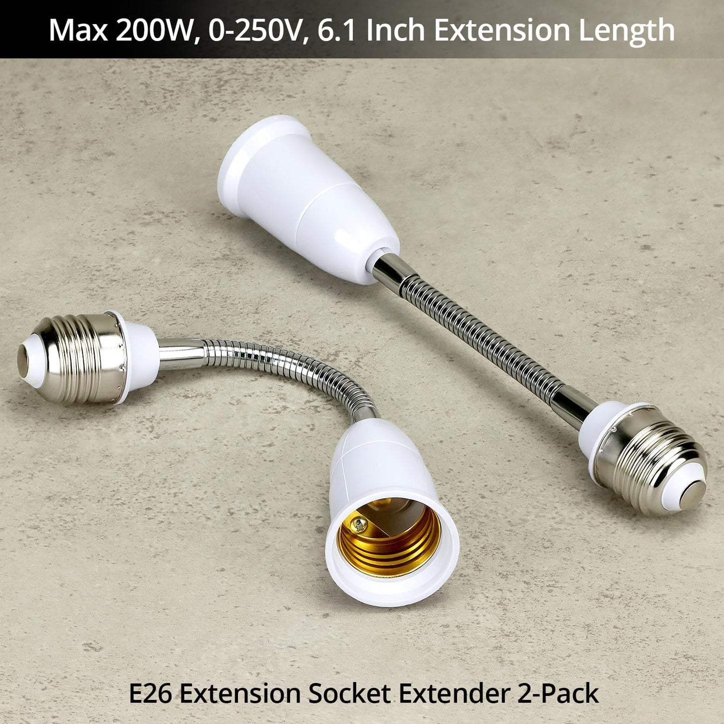 Extensor portalámparas E26/E27 flexible 6.1 pulg set 2