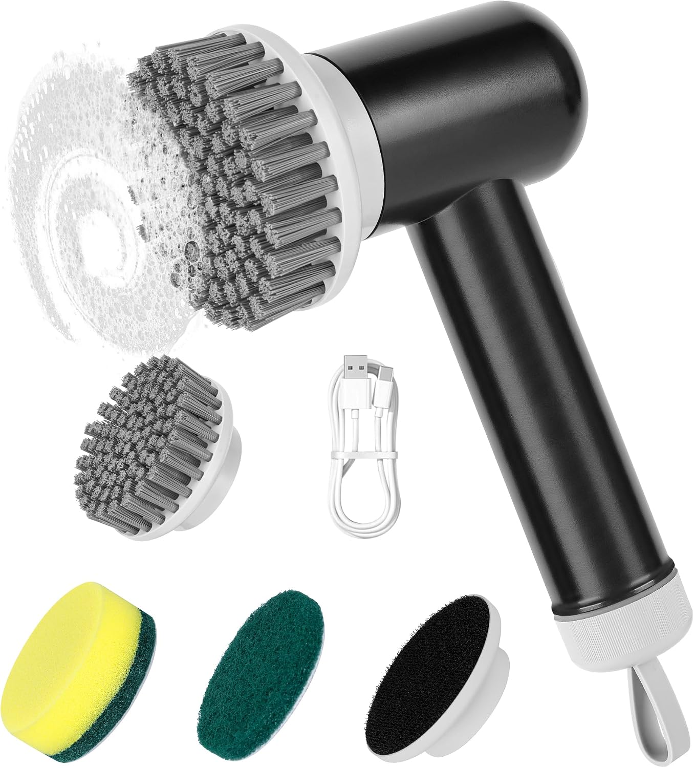 Limpiador inalámbrico 3 cepillos recargable baño cocina