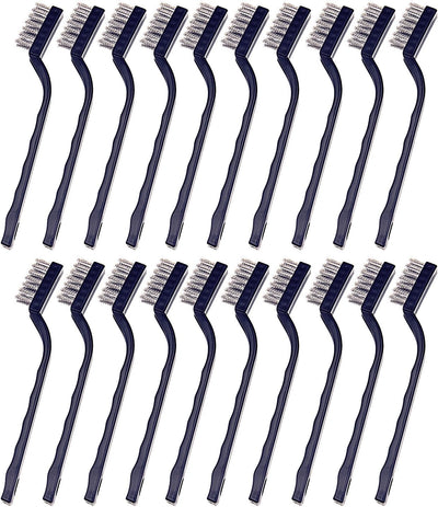 Set 20 Cepillos Acero Inox Mango Pequeño para Soldadura Plateado