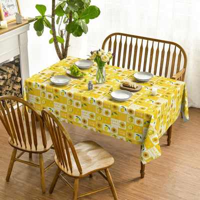 Mantel rectangular verano 60x84 pulgadas diseño retazos cuadrícula búfalo amarillo limón girasol