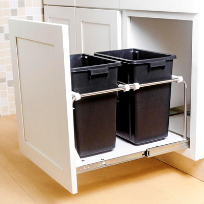 Basurero extraíble soporte ajustable 1-3 contenedores madera