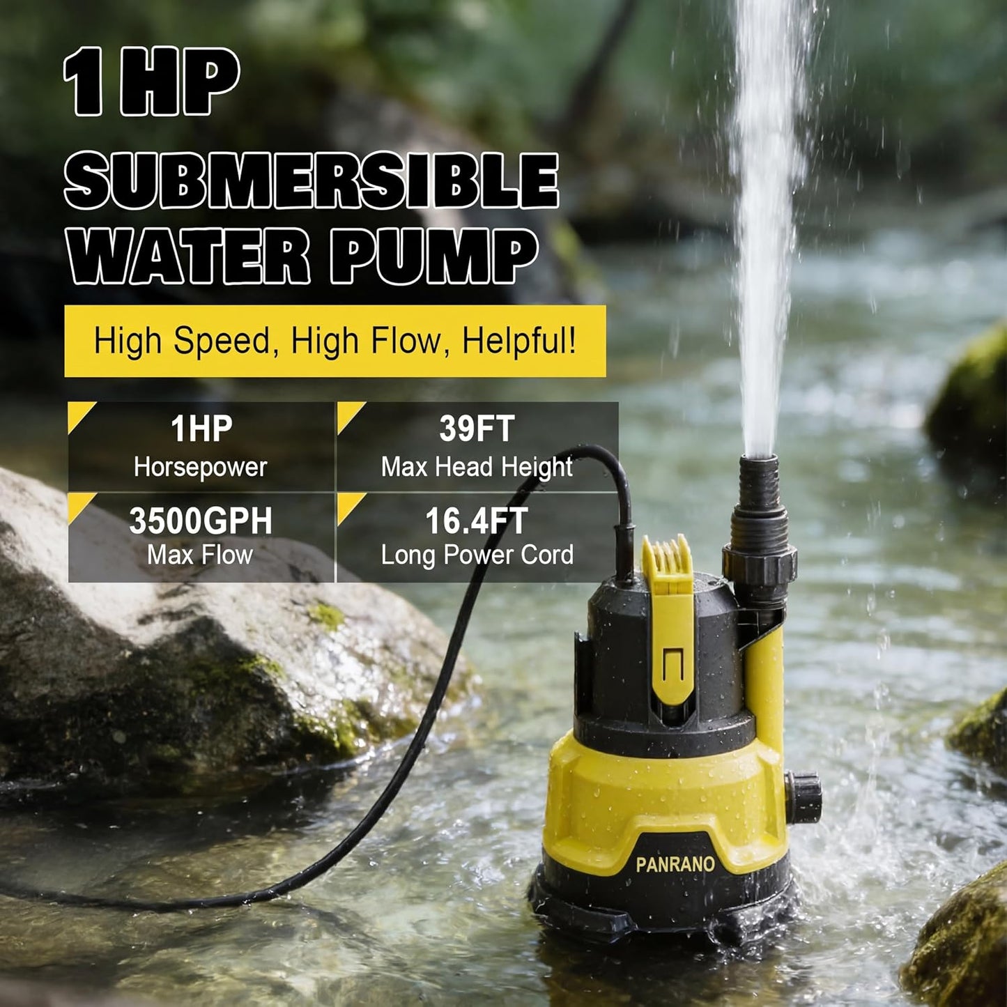 Bomba cubierta piscina 1 HP 3500 GPH salidas duales