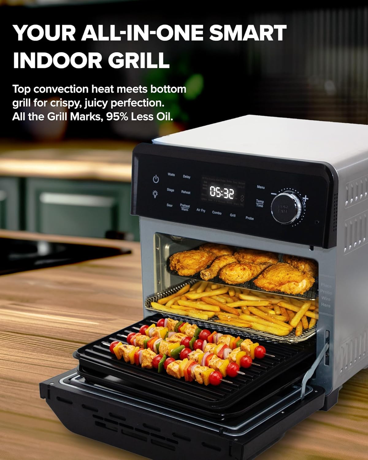 Horno freidora aire Nuwave acero inox 50-500°F 150 preajustes