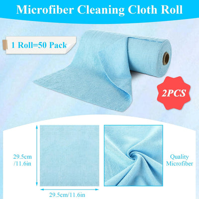 100 Rols Paño Microfibra 12x12pulg Reutilizables Hogar