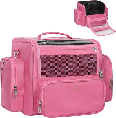 Bolsa brochas maquillaje transparente con tapa viaje