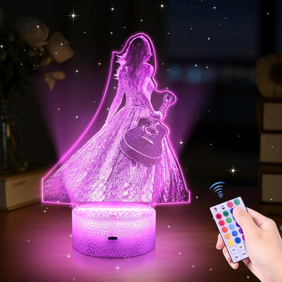 Luz Nocturna 3D RGB con Control Remoto Decoración Cantante