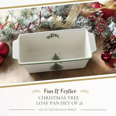 Molde Pan Navidad 7.75x3.5pulg Set 2 Sartenes Antiadherentes Loza