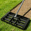 Rastrillo césped acero inox 17x10pulg mango ajustable