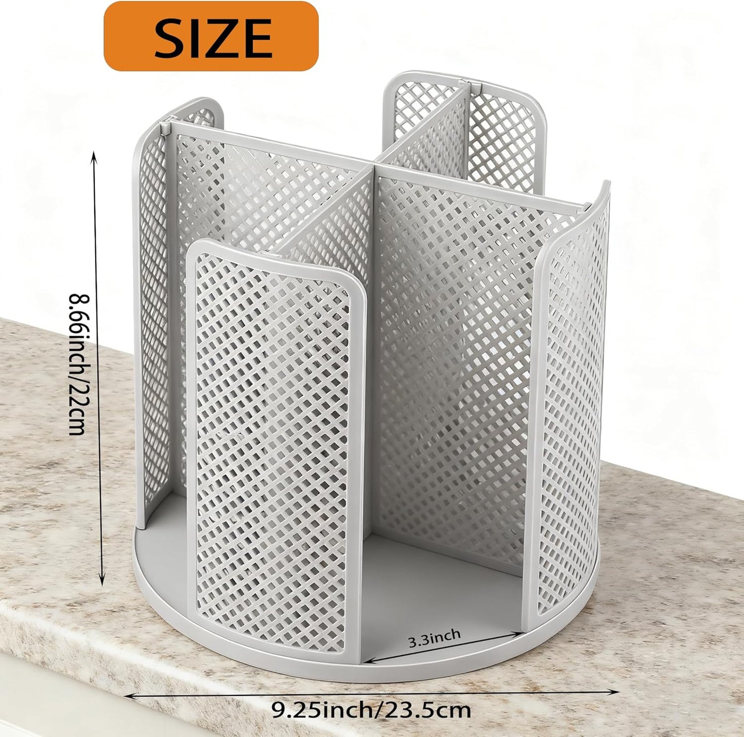 Dispensador giratorio de tazas de café con 4 compartimentos gris