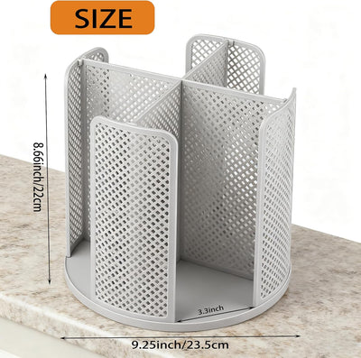 Dispensador giratorio de tazas de café con 4 compartimentos gris