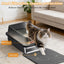 Caja arena acero inox para gatos XL 23.6x15.7pulg resistente olor