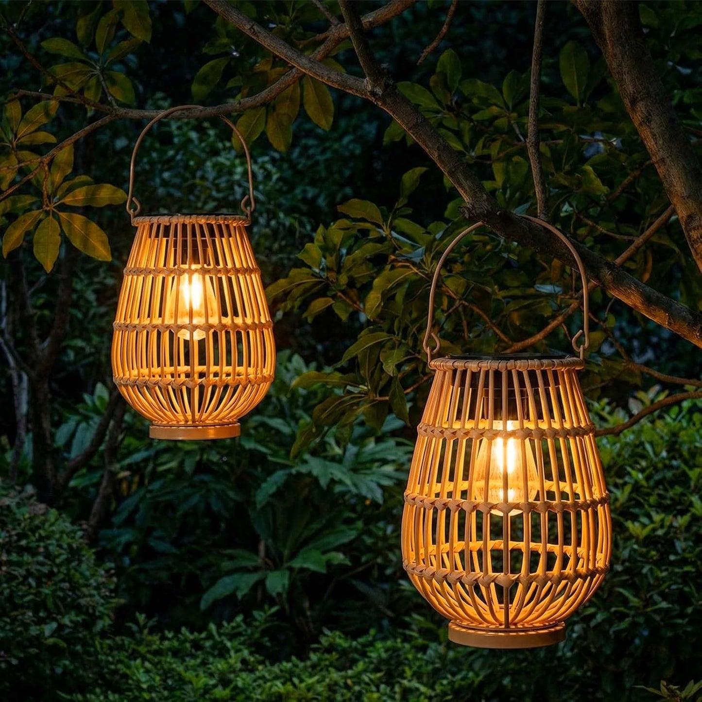 Lámpara solar rattán exterior regalo mujer