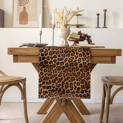 Decoración de fiesta con estampado de leopardo camino de mesa piel de guepardo