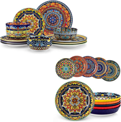 Set 12 Pzas Vajilla Porcelana 4 Pers y Cuencos Pasta 32oz