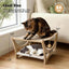 Cama hamaca gato doble capa madera sisal cojin suave