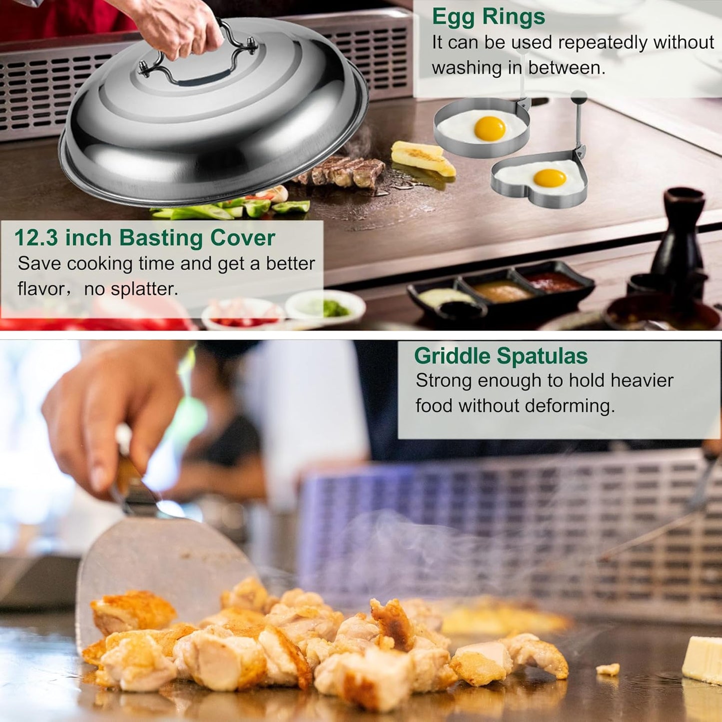 Set 37 Pzas Herramientas Plancha Acero Inox Teppanyaki