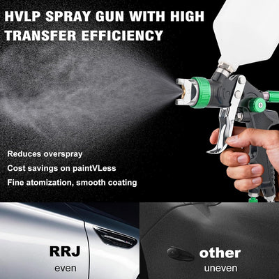 Pistola pulverizadora HVLP auto con 3 boquillas y regulador