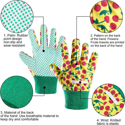 Guantes jardinería niños 3 pares poliéster transpirables