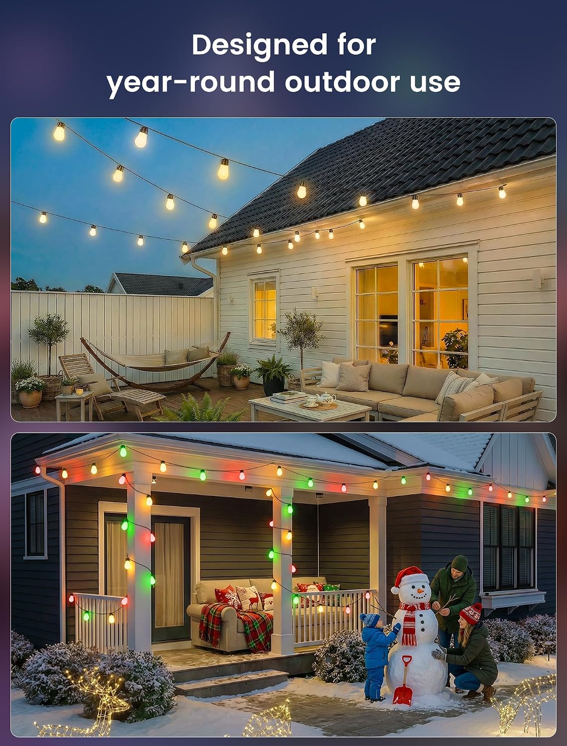 Tira luces exterior RGB 45pulg IP65 19 LED regulables