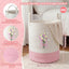 Cesta algodón lazo rosa 15x18pulg canasta ropa niña