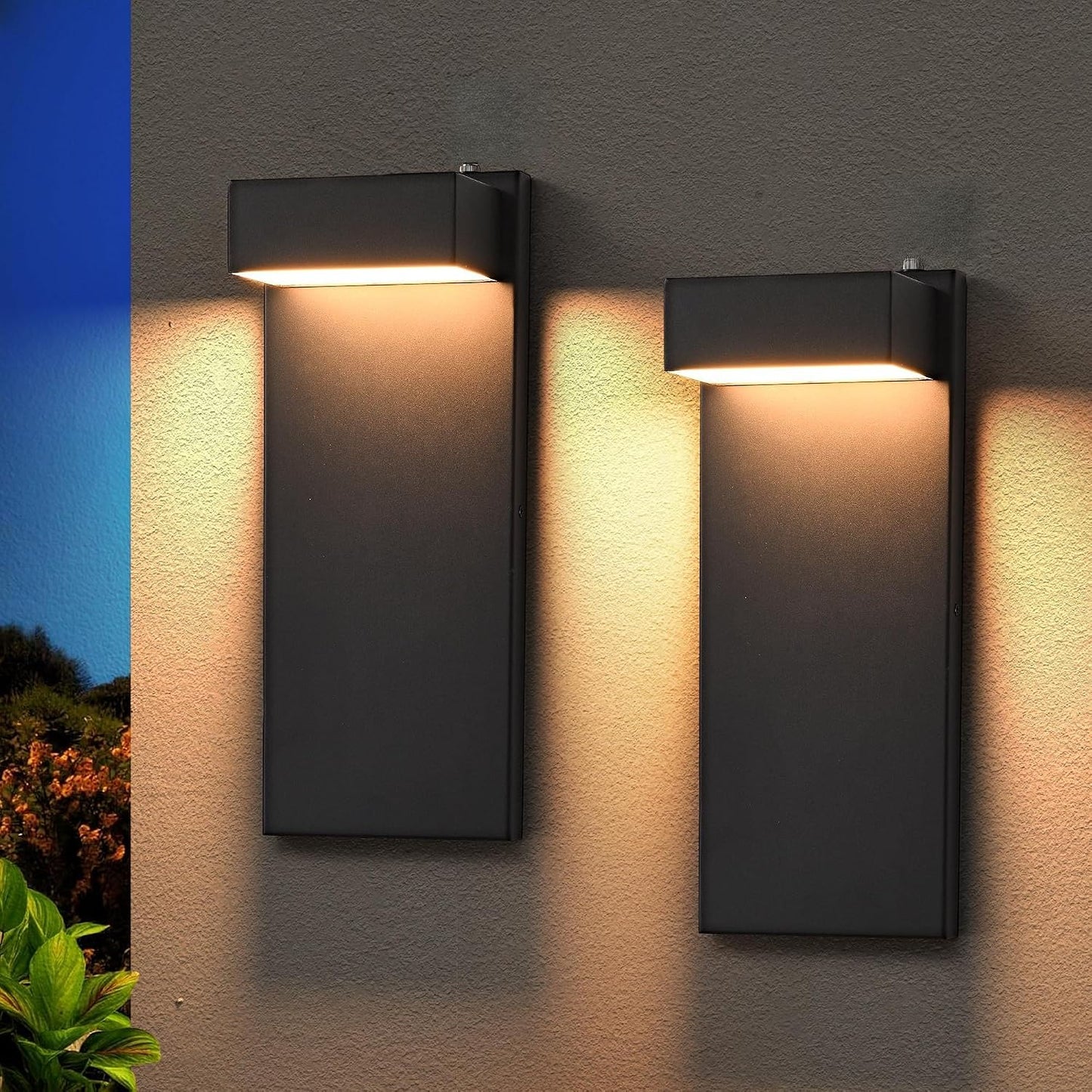 Aplique LED pared exterior 3000K impermeable luces porche negras