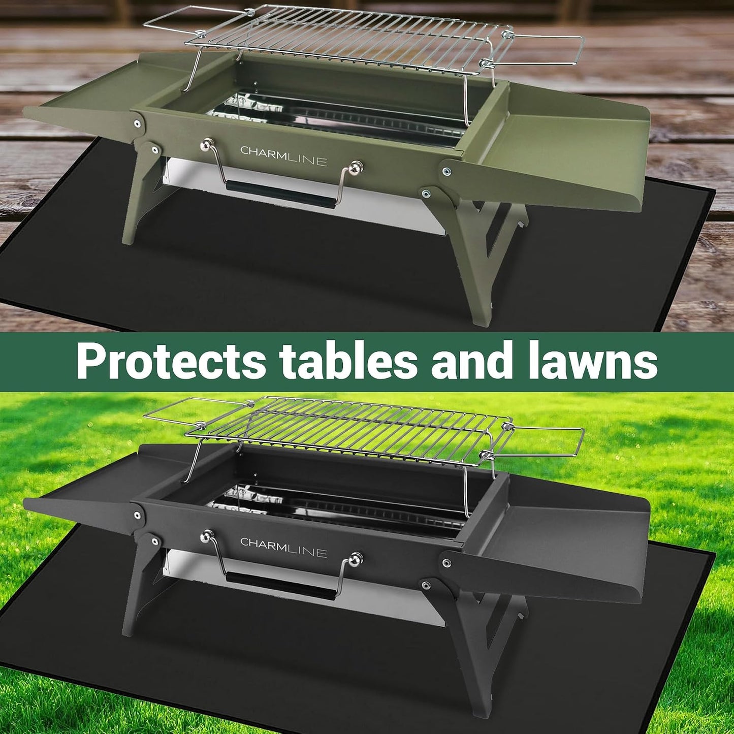 Tapete ignífugo protector mesa parrilla al aire libre