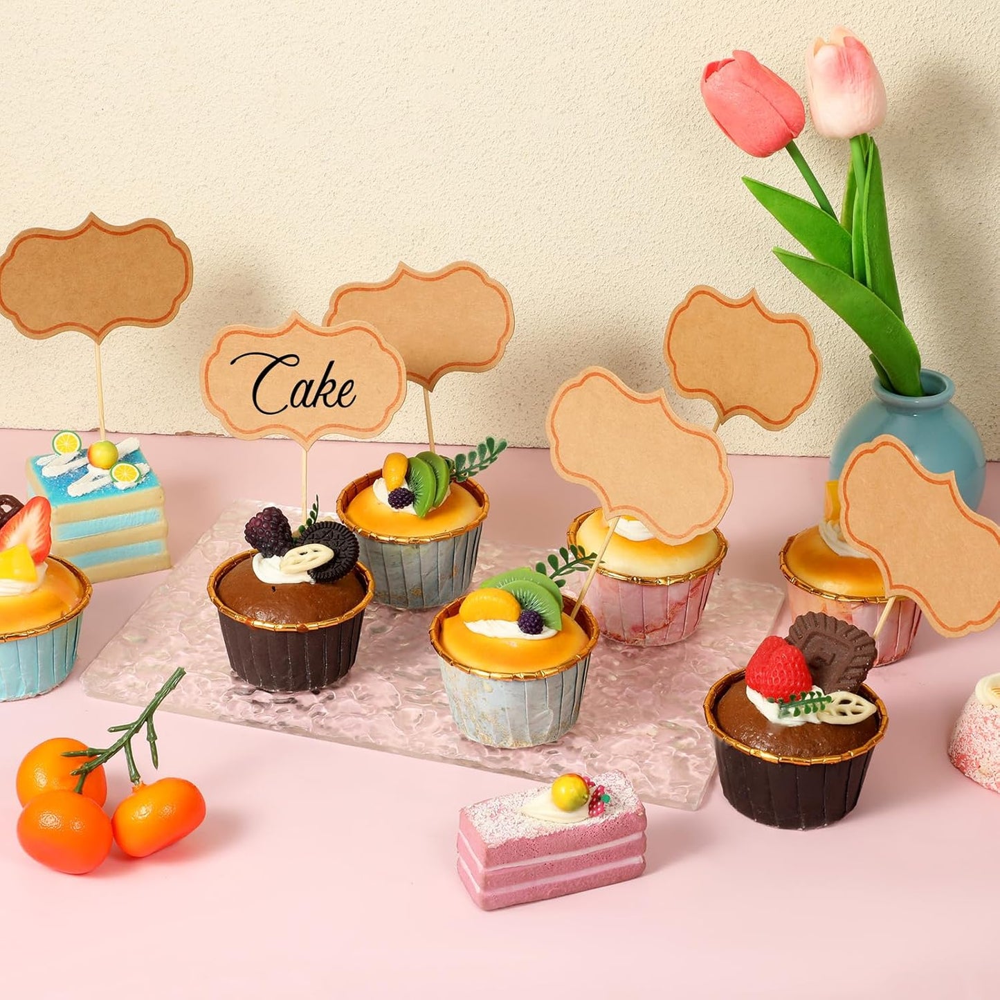 50 Marcadores para Pasteles Queso y Buffet