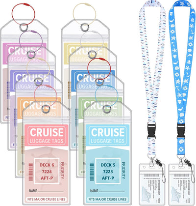 8 Etiquetas Equipaje Crucero 2 Cordones Soporte Impermeable