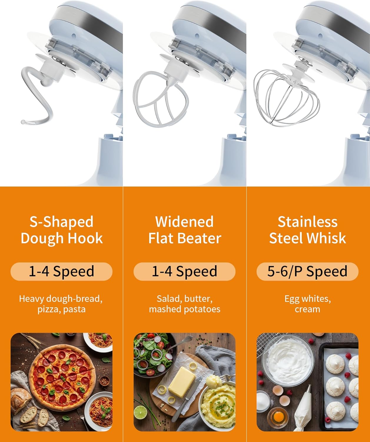 Batidora de pie 3en1 con accesorios para cocina