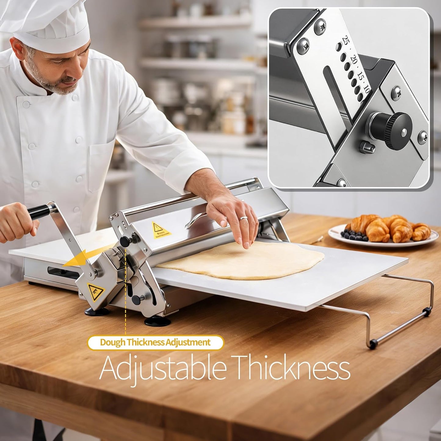 Hojaldera acero inox plegable para cocina