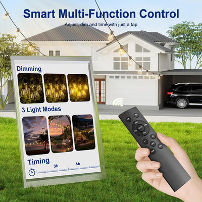 Tira luces LED exteriores 99ft control remoto 351 bombillas 2700K