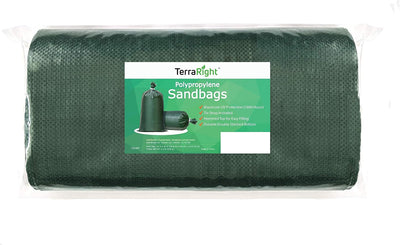 Sacos arena tejido verde duraderos con lazos 14x26pulg 50uds