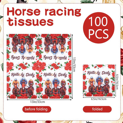 100 Pzas Servilletas Caballo Tema Carreras Fiesta