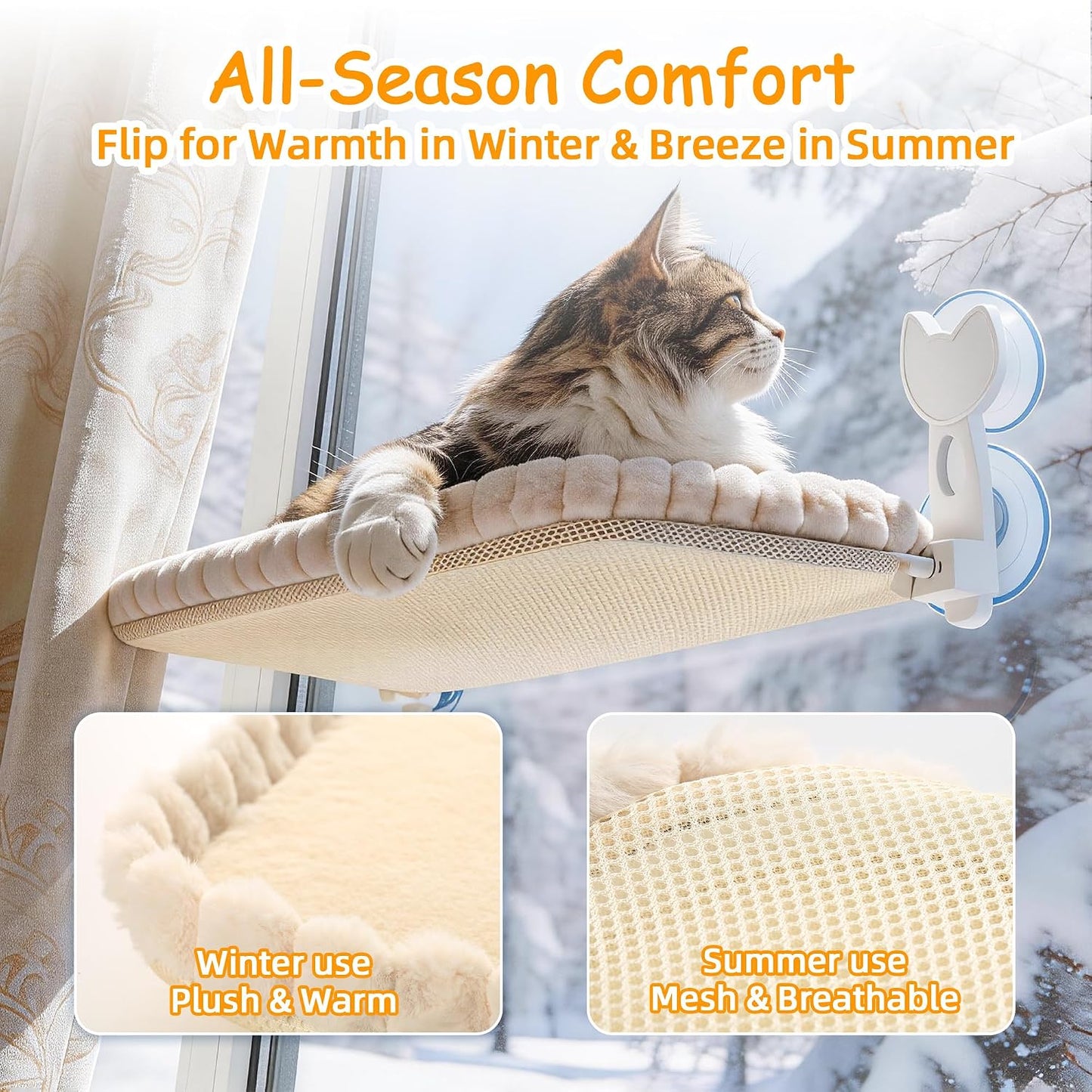 Percha ventana gato hamaca plegable doble cara metal cama lavable